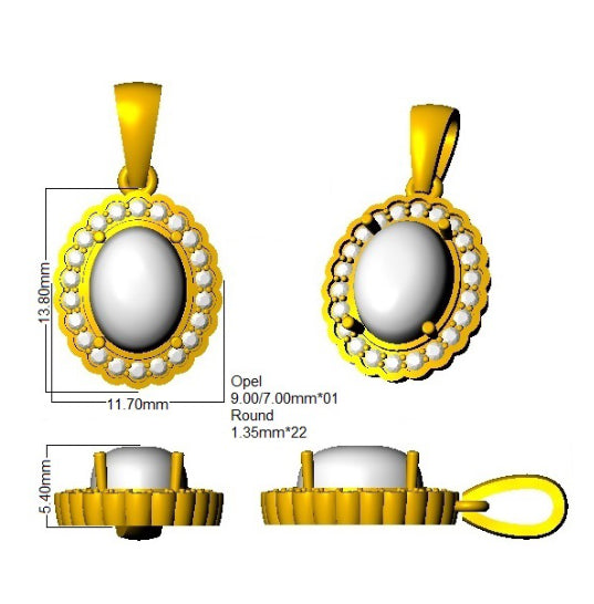 SP6556 — Pendant - 9k Yellow Gold detail