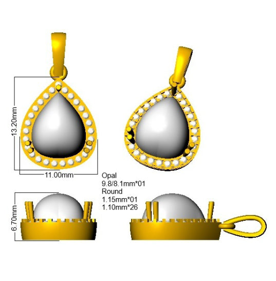 SP6565 — Pendant - 9k Yellow Gold detail