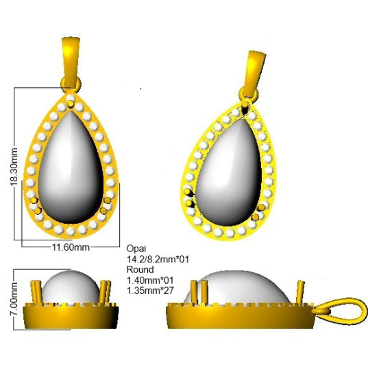 SP6569 — Pendant - 9k Yellow Gold detail