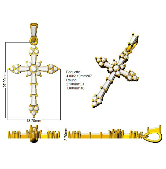 SP6581 — Cross - 9k Yellow Gold detail