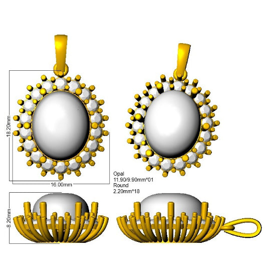 SP6584 — Pendant - 9k Yellow Gold detail