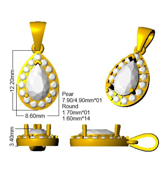 SP6585 — Pendant - 9k Yellow Gold detail
