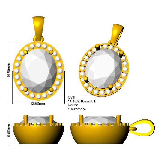 SP6606 — Pendant - 9k Yellow Gold detail