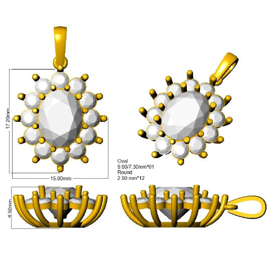 SP6608 — Pendant - 9k Yellow Gold detail