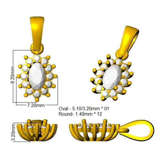 SP6618 — Pendant - 9k Yellow Gold detail