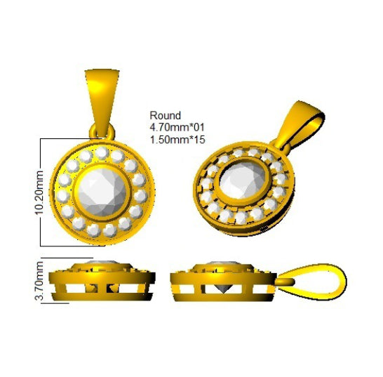 SP6672 — Pendant - 9k Yellow Gold detail