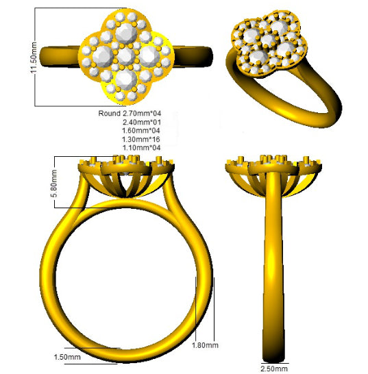 SR1010 — Ring - 18k Two Tone detail