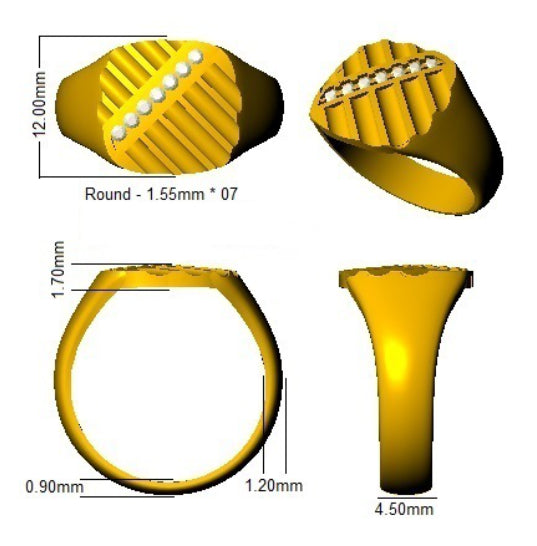 SR1053 — Ring - 9k Yellow Gold detail