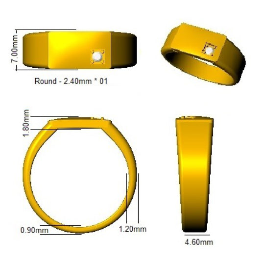 SR1054 — Ring - 9k Yellow Gold detail