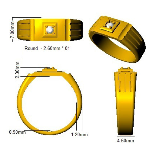 SR1055 — Ring - 9k Yellow Gold detail