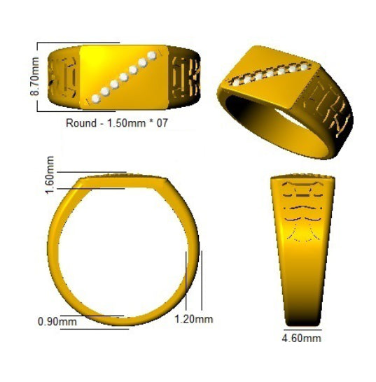 SR1056 — Ring - 9k Yellow Gold detail
