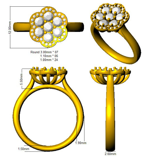 SR1083 — Ring - 9k Yellow Gold detail