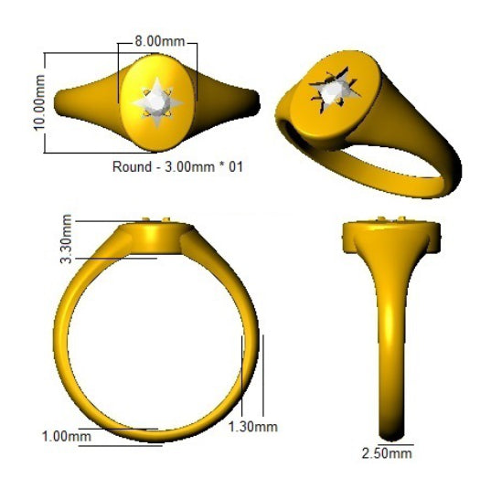 SR1084 — Ring - 9k White Gold detail
