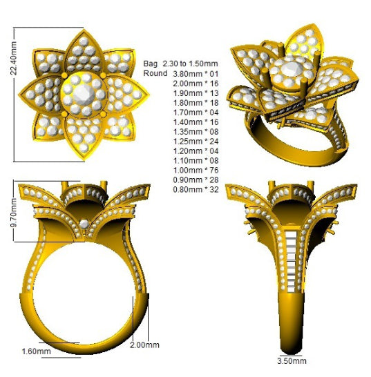 SR1086 — Ring - 9k Yellow Gold detail