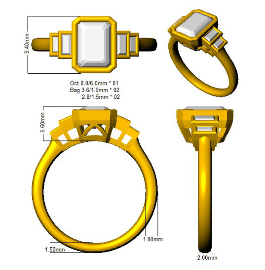 SR1105 — Ring - 9k Yellow Gold detail