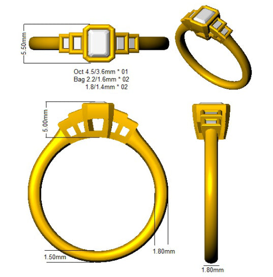 SR1114 — Ring - 9k Yellow Gold detail