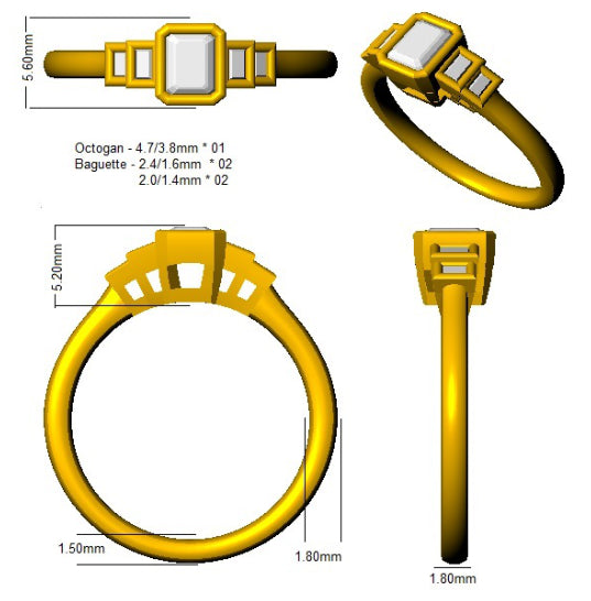 SR1115 — Ring - 9k Yellow Gold detail