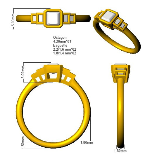 SR1117 — Ring - 9k Yellow Gold detail