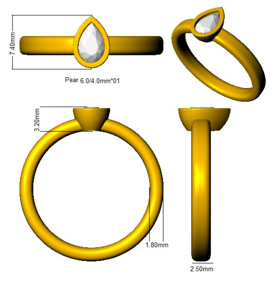 SR1118 — Ring - 9k Yellow Gold detail