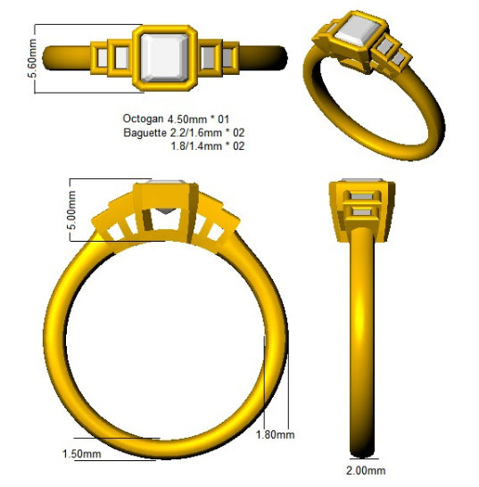 SR1119 — Ring - 9k Yellow Gold detail