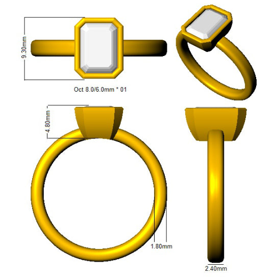 SR1122 — Ring - 9k Yellow Gold detail