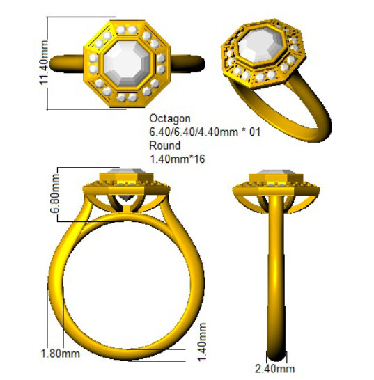 SR1127 — Ring - 9k Yellow Gold detail