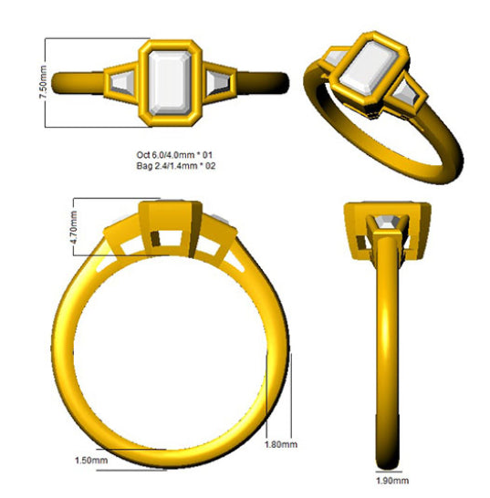 SR1175 — Ring - 9k Yellow Gold detail