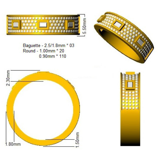 SR1179 — Ring - 9k Yellow Gold detail