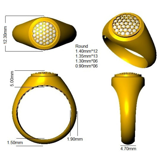 SR1189 — Ring - 9k Yellow Gold detail
