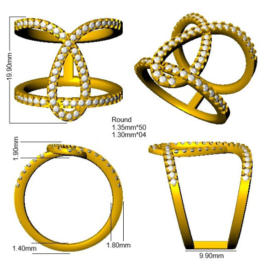 XYR12510 — Ring - 9k Yellow Gold detail