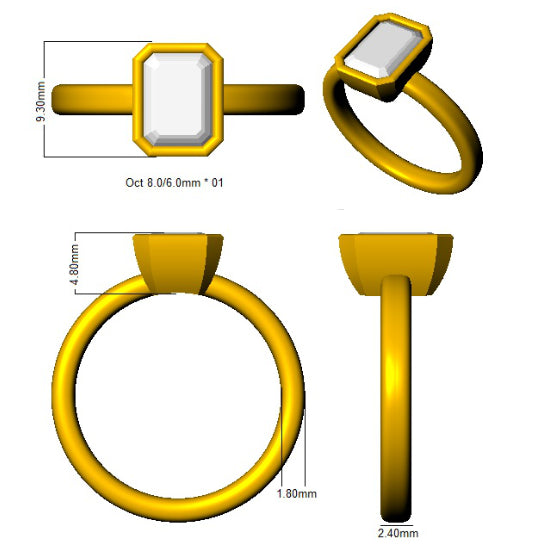 SR1209 — Ring - 9k Yellow Gold detail