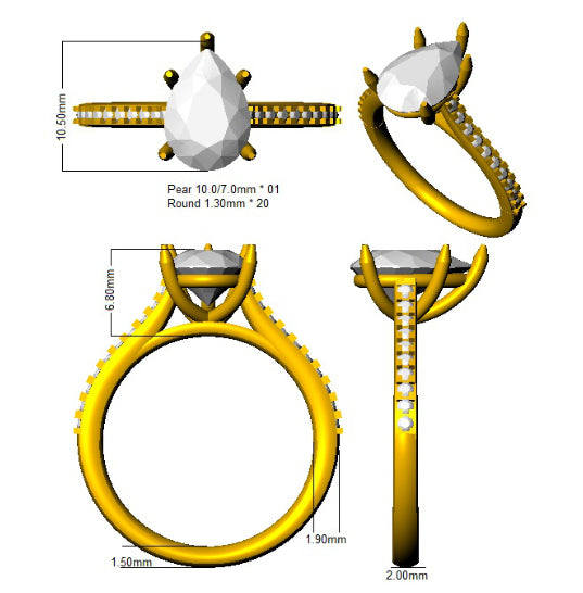 SR1212 — Ring - 9k Yellow Gold detail