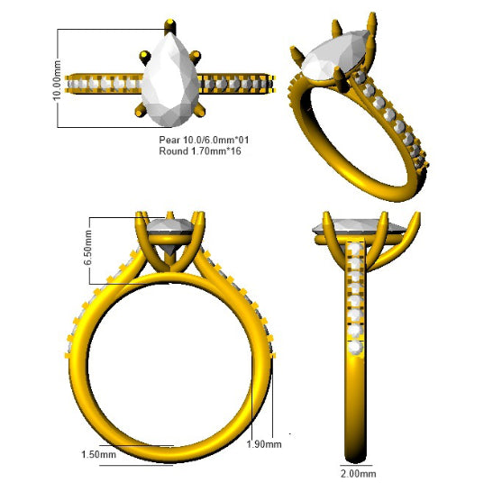 SR1214 — Ring - 9k Yellow Gold detail