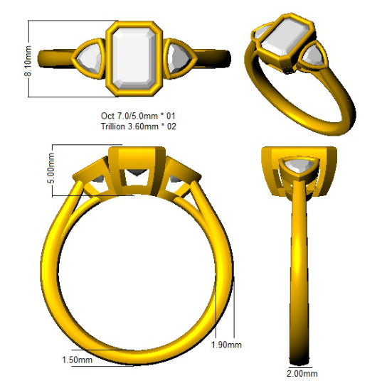 SR1218 — Ring - 9k Yellow Gold detail