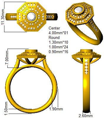 SR1220 — Ring - 9k Yellow Gold detail
