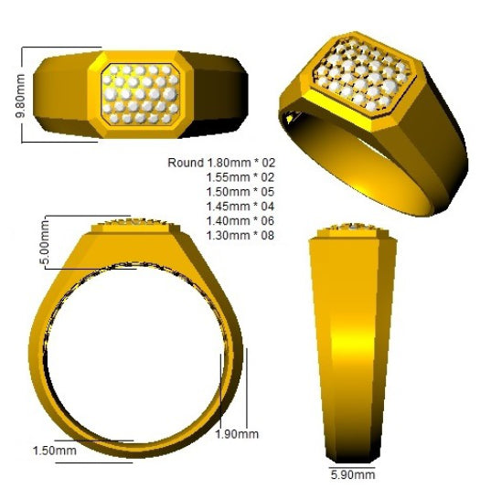 SR1232 — Ring - 9k Yellow Gold detail