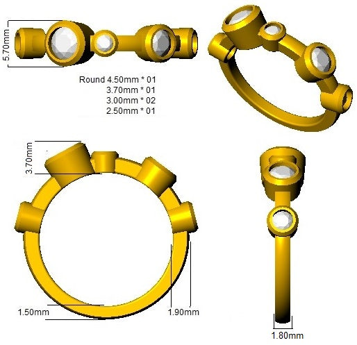 SR1240 — Ring - 9k Yellow Gold detail