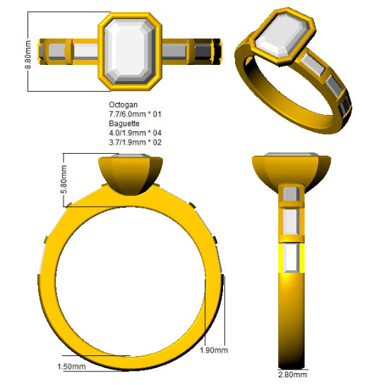 SR1246 — Ring - 9k Yellow Gold detail