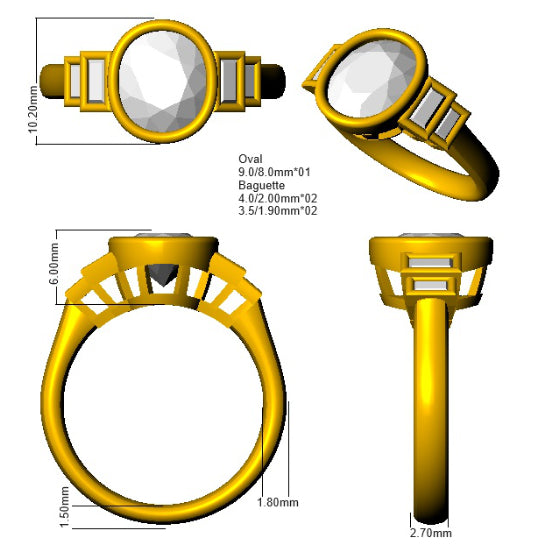 SR1295 — Ring - 9k Yellow Gold detail