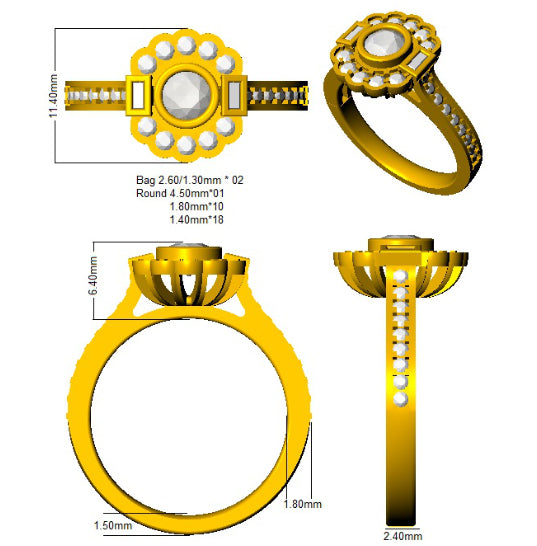 SR1297 — Ring - 9k Yellow Gold detail