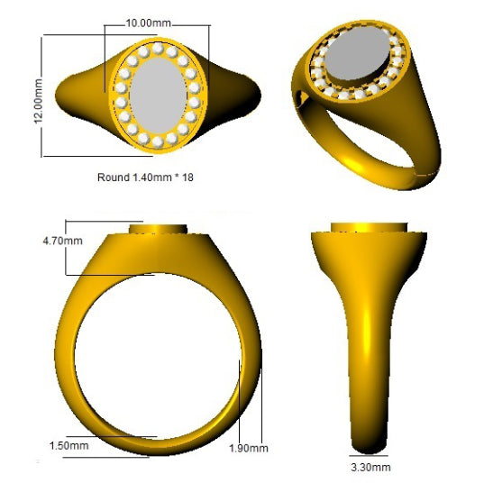 SR1298 — Ring - 9k Yellow Gold detail