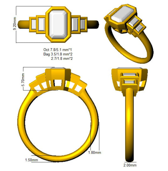 SR1301 — Ring - 9k Yellow Gold detail