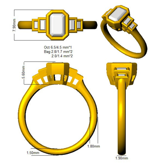 SR1303 — Ring - 18 KT Yellow Gold detail