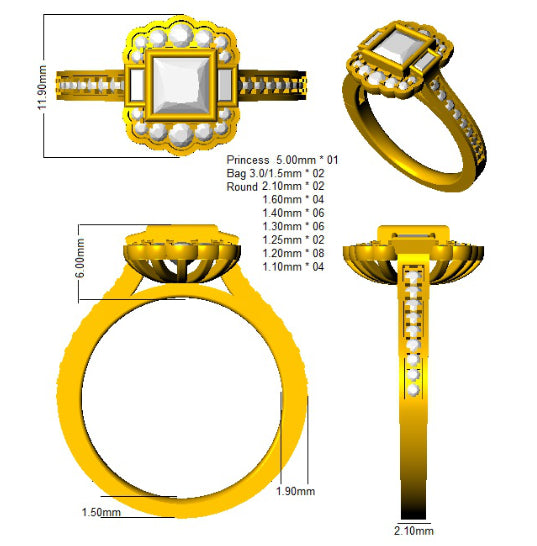 SR1304 — Ring - 9k Yellow Gold detail