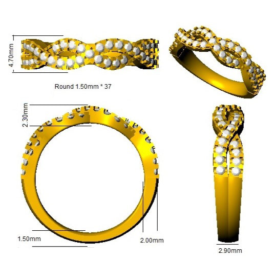 SR1311 — Ring - 9k Yellow Gold detail