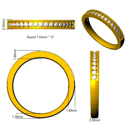 SR1320 — Ring - 9k Yellow Gold detail
