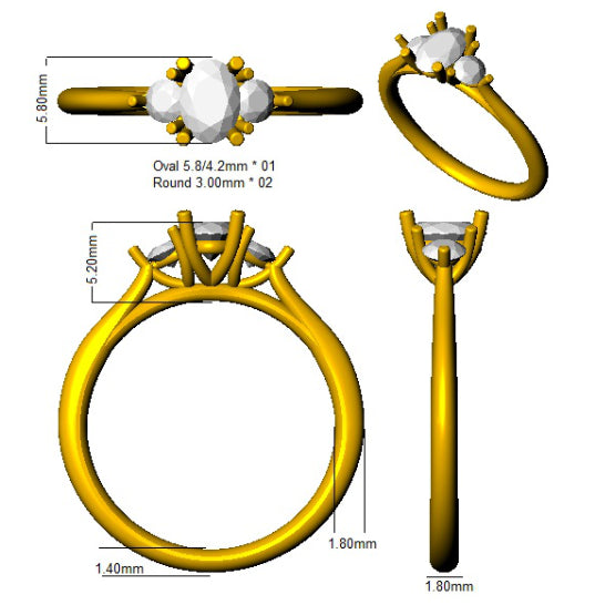 SR1346 — Ring - 18k Yellow Gold detail