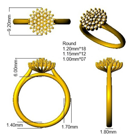 SR1350 — Ring - 9k Two Tone detail