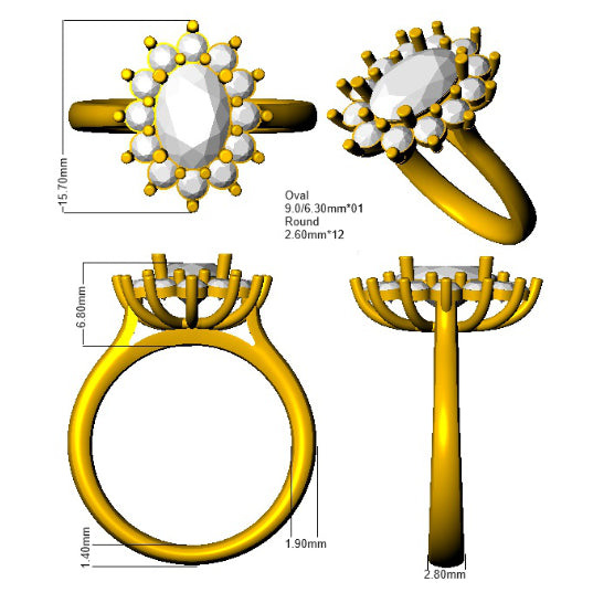 SR136 — Ring - 18k Yellow Gold detail