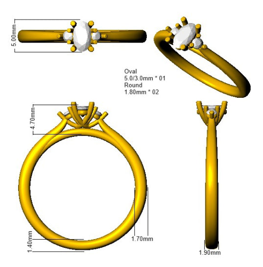 SR1360 — Ring - 9k Yellow Gold detail